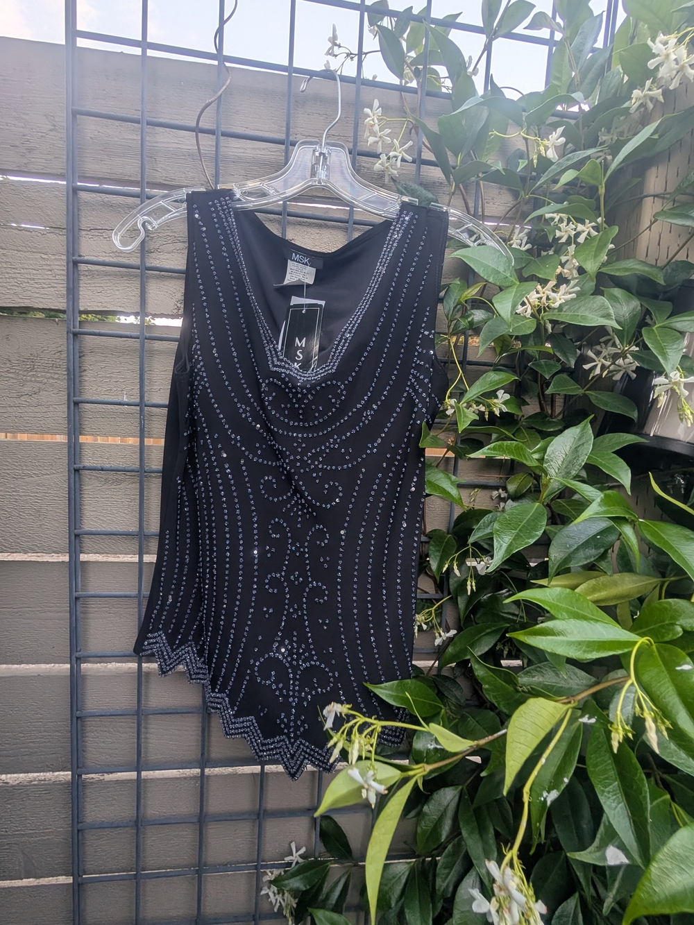MSK Black Embellished Sleeveless Top